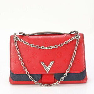 Louis Vuitton Monogram Very Chain Bag Red Navy Blue Crossbody Y